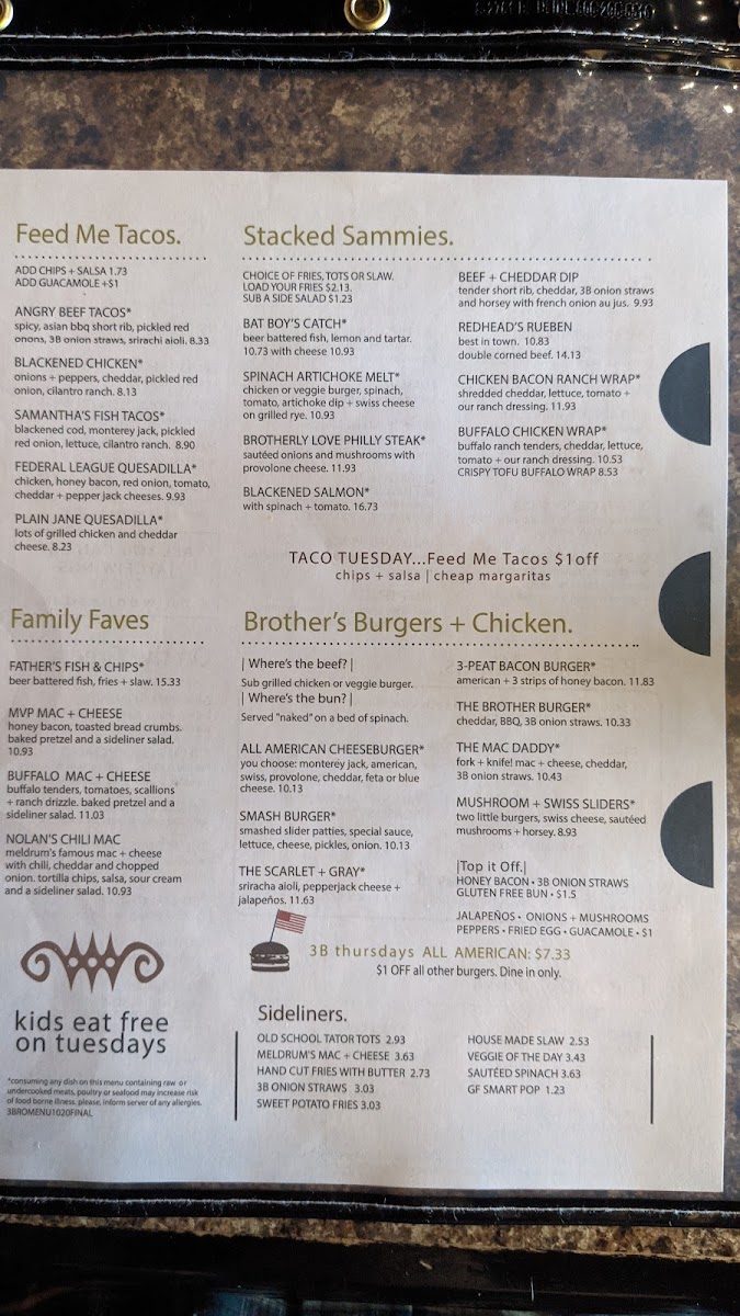 Menu 3 Brothers Corner Tavern-9